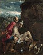 Follower of Jacopo da Ponte The Good Samaritan oil on canvas